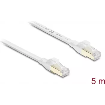 Delock RJ45 Flat Patch Cable Cat.8.1 U/FTP iki 40 Gbps 5 m Baltas (81028)