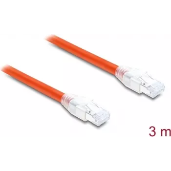 Delock RJ45 Network Cable Cat.8.1 S/FTP 3 m up to 40 Gbps Orange (81182)