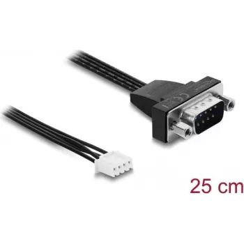 Delock nuosekliojo ryšio kabelis RS-232 D-Sub 9 kontaktų kištukas į JST XH 4 kontaktų lizdą 25 cm (91277)