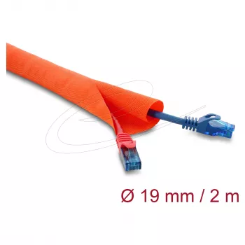 Delock Self-Closing Cable Protection Sleeve 2 m x 19 mm Orange