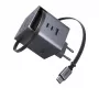 UGREEN X616 GaN įkroviklis 100W 2x USB-C 1x USB-A 1x ištraukiamas USB-C kabelis (65828)