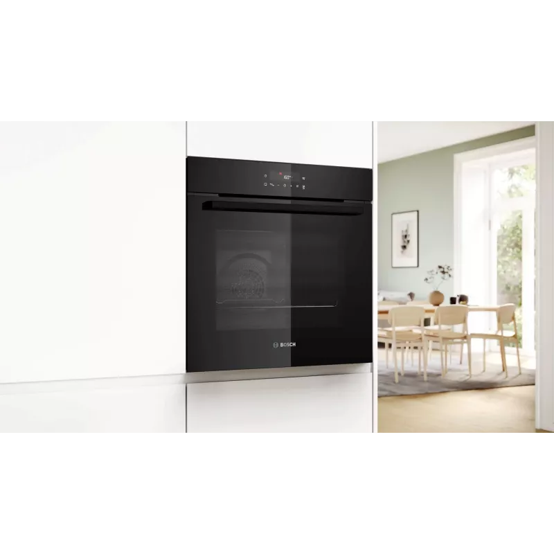 BOSCH HBG571EB4 Įmontuojama Orkaitė, Juoda, 71 L, Pirolizinis Savaiminis Valymas, 7 Šildymo Būdai