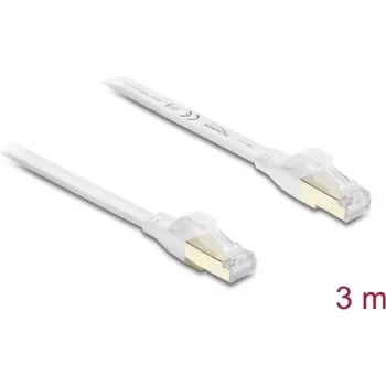 Delock RJ45 Flat Patch Cable Cat.8.1 U/FTP iki 40 Gbps 3 m Baltas (81027)