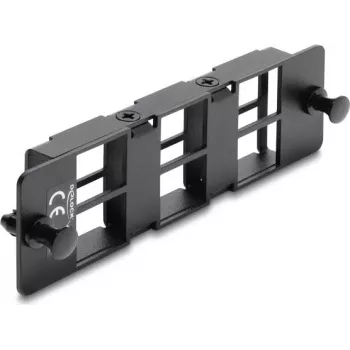 Delock adapterinis skydelis Keystone moduliams, 6 prievadų, juodas, 19 colių HD Patch Panel 67508