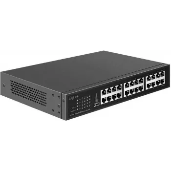 LogiLink 19 colių tinklo jungiklis 24 prievadai Gigabit nevaldomas juodas