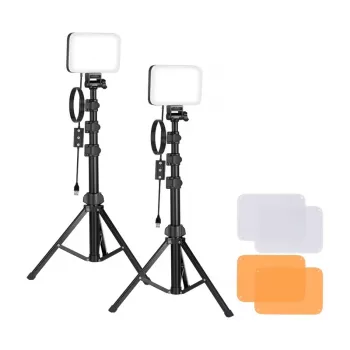 Neewer BP66 studijos rinkinys: dvi LED lempos, filtrai ir trikojai