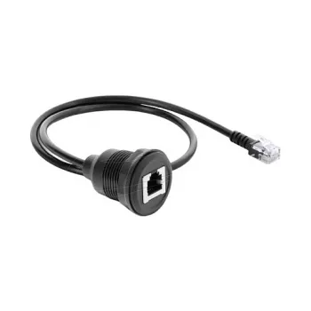 Delock RJ12 Kištukinis į Lizdinį Skydinio Montavimo Kabelis 50 cm Juodas