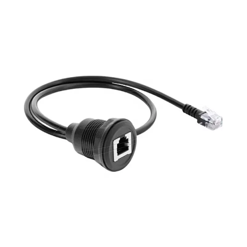 Delock RJ12 Kištukinis į Lizdinį Skydinio Montavimo Kabelis 50 cm Juodas