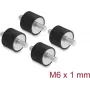 Delock Vibracijos slopintuvas M6 x 1 mm D 20 x H 15 mm su 2 išoriniais sriegiais, 4 vnt., juodas (60814)