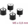 Delock Vibration Damper M5 x 0,8 mm D 20 x H 15 mm su vidiniu ir išoriniu sriegiu, 4 vnt., juoda (60819)