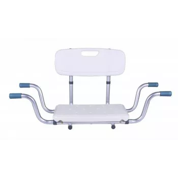 ANTAR Recessed Bath Bench with Back Rest AT51032 – Sieninis sulankstomas dušo suolas, baltas/sidabrinis, 120 kg talpa