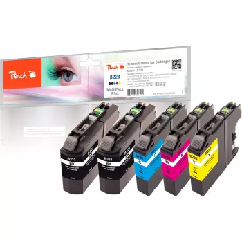 Peach Multi Pack Plus - 5 vnt. - Juoda, Geltona, Cyan, Magenta - Suderinama rašalo kasetė (Alternatyva: Brother LC-223BK, Brother LC-223M, Brother LC-223C, Brother LC-223Y)