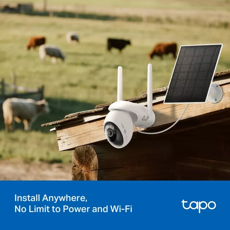 TP-LINK Tapo C665G Rinkinys: Lauko IP Kamera ir Saulės Baterija 4K 8MP Wi-Fi LTE