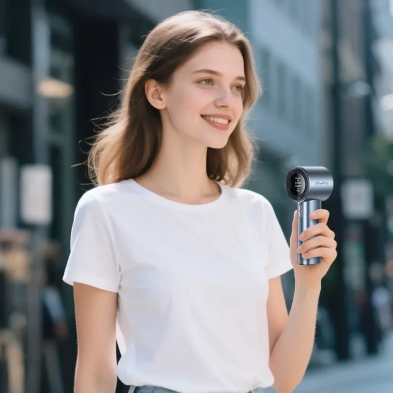 AWEI F38 Mini Handheld Fan mėlynas
