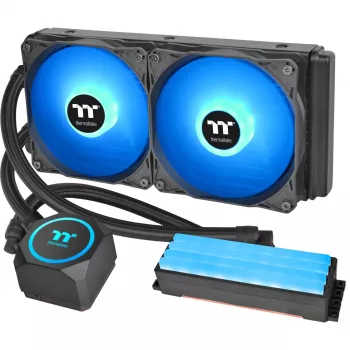 Thermaltake Floe RC 240 Skysčio aušintuvas su integruotu RAM vandens bloku, 240mm radiatorius, 2x 120mm ARGB PWM ventiliatoriai, Intel/AMD