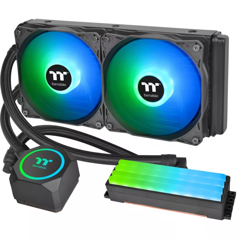 Thermaltake Floe RC 240 Skysčio aušintuvas su integruotu RAM vandens bloku, 240mm radiatorius, 2x 120mm ARGB PWM ventiliatoriai, Intel/AMD