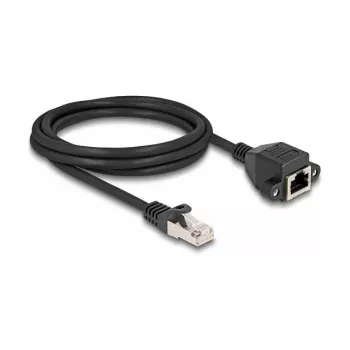 Delock RJ50 prailginimo kabelis, kištukas–lizdas, S/FTP, 2 m, juodas