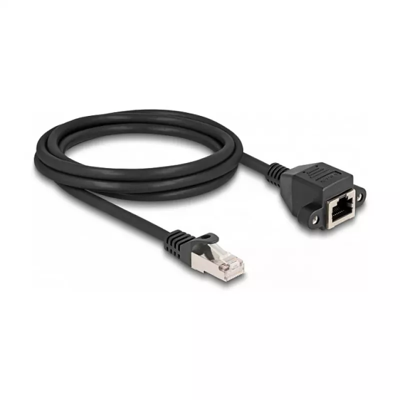 Delock RJ50 prailginimo kabelis, kištukas–lizdas, S/FTP, 2 m, juodas
