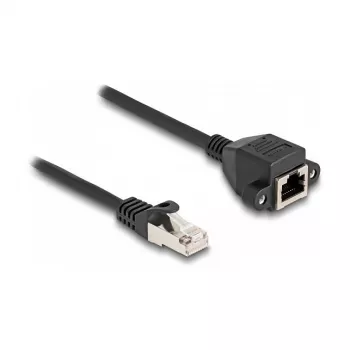 Delock RJ50 prailginimo kabelis, kištukas–lizdas, S/FTP, 2 m, juodas