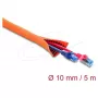 Delock apsauginė kabelių mova su juodu susidėvėjimo indikatoriumi, savaime užsidaranti, dviejų sluoksnių, 5 m x 10 mm, oranžinė