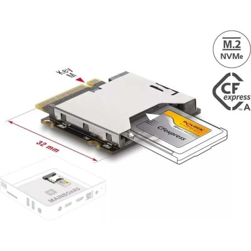 Delock Adapter M.2 Key M Male į CFexpress Type A Lizdą (64363)