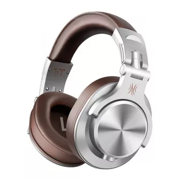 OneOdio A71 Brown Over-Ear Wired Headphones with 40mm Neodymium Drivers, Foldable, Swiveling Earcups, 2 Cables