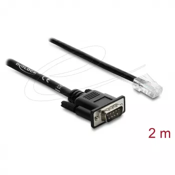 Delock Serial RS-232/422/485 Adapter Cable DB9 Male to RJ45 Male 2 m