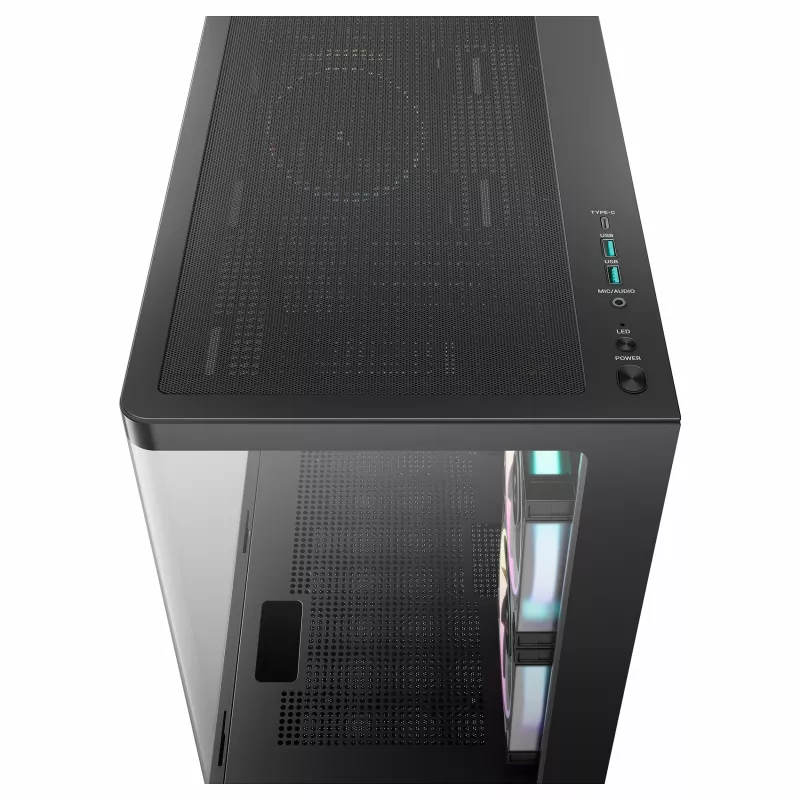 DeepCool CG380U Mid-Tower Case, Tempered Glass, 3x 120mm ARGB Fans, Black