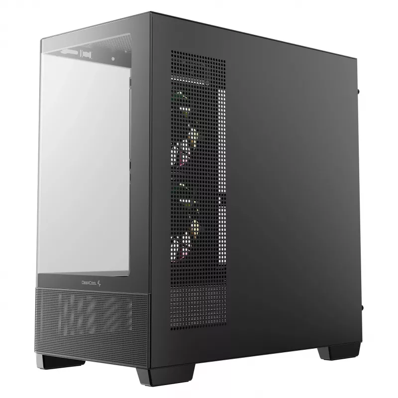 DeepCool CG380U Mid-Tower Case, Tempered Glass, 3x 120mm ARGB Fans, Black