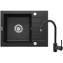 Deante Granite Sink with Mixer Tap 1-Bowl Sink with Drainer Graphite Chrome Zorba
