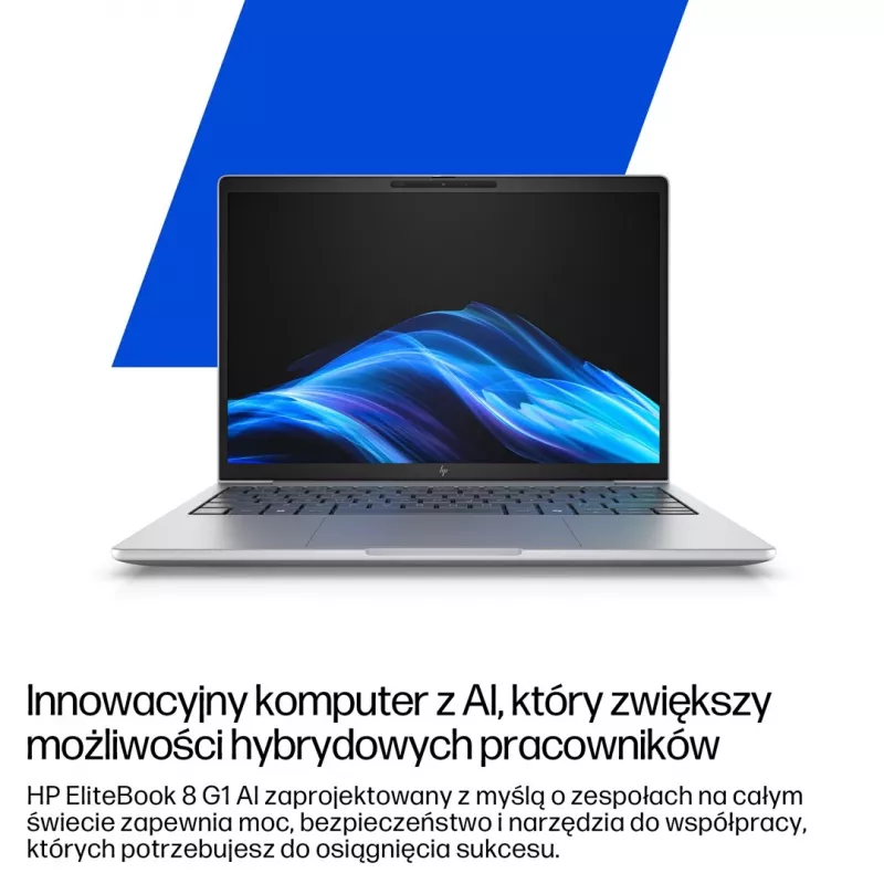 HP EliteBook 8 G1i AI Intel Core Ultra 5 225U nešiojamas kompiuteris 35,6 cm (14 inch) WUXGA 24 GB DDR5-SDRAM 512 GB SSD Wi-Fi 6E (802.11ax) Windows 11 Pro AI PC sidabrinis