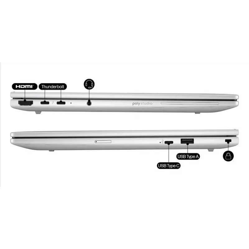 HP EliteBook 8 G1i AI Intel Core Ultra 5 225U nešiojamas kompiuteris 35,6 cm (14 inch) WUXGA 24 GB DDR5-SDRAM 512 GB SSD Wi-Fi 6E (802.11ax) Windows 11 Pro AI PC sidabrinis
