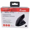 Equip 245110 Vertikali ergonominė belaidė pelė – dešinei rankai – 2,4 GHz – USB imtuvas – juoda