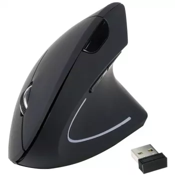 Equip 245110 Vertikali ergonominė belaidė pelė – dešinei rankai – 2,4 GHz – USB imtuvas – juoda