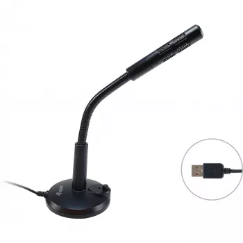 Equip 245340 stalinis mikrofonas su reguliuojamu kampu, USB jungtimi, juodas