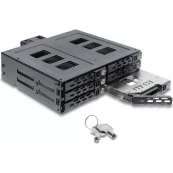 Delock 5,25 inch keitimo rėmelis 6 x 2,5 inch SATA arba SAS HDD / SSD su spyna