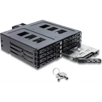 Delock 5,25 inch keitimo rėmelis 8 x 2,5 inch SATA arba SAS HDD / SSD su spyna