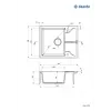DEANTE 1-Bowl Granite Sink with Drainer Graphite Metallic Andante