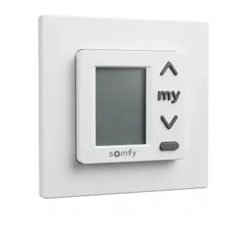 SOMFY Chronis Uno 50 Skaitmeninis Laikmatis Žaliuzėms ir Roletams, 50x50mm, Gryna Balta (RAL 9010), 230V