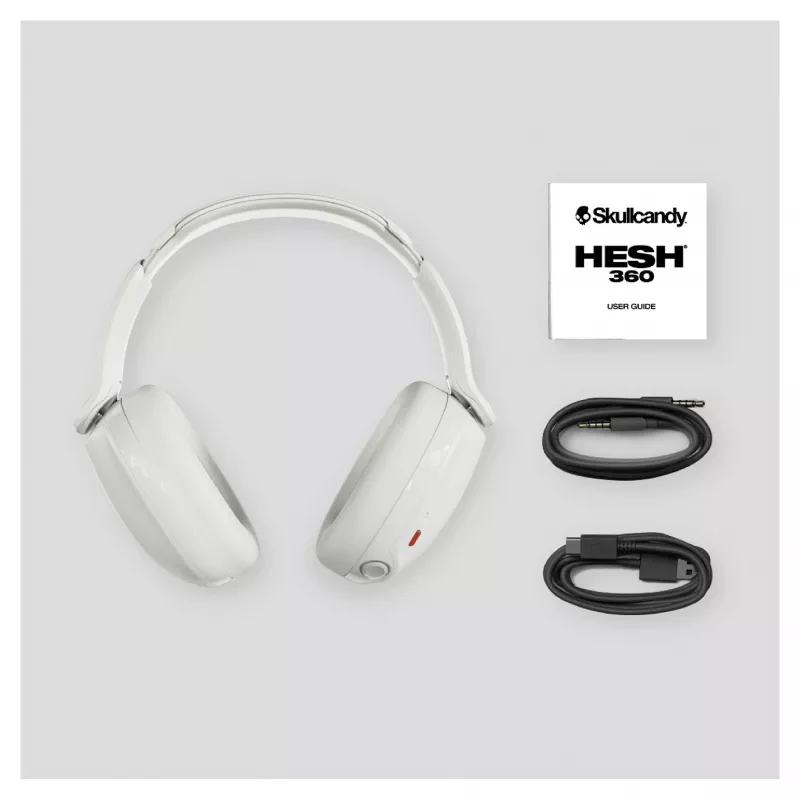 Skullcandy Hesh 360 belaidės ausinės, Bluetooth 5.0, aktyvus triukšmo slopinimas, balta