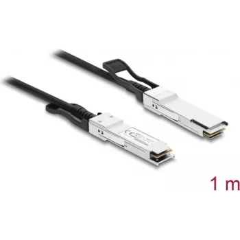 Delock Twinax Cable QSFP+ Plug to QSFP+ Plug 40 Gbps 1 m
