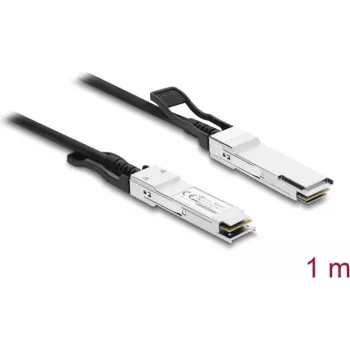 Delock Twinax Cable QSFP28 Male to QSFP28 Male 100 Gbps 1 m