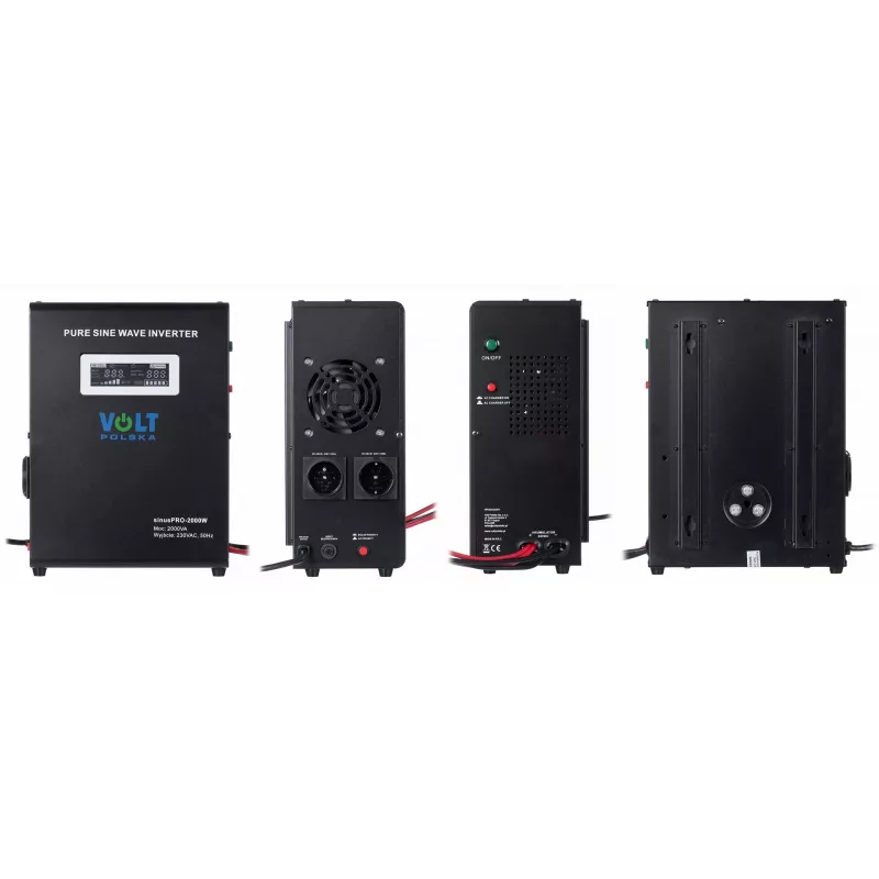 VOLT POLSKA SINUS PRO 2000W 24V grynosios sinusoidės keitiklis/įkroviklis, 1400W nuolatinė galia
