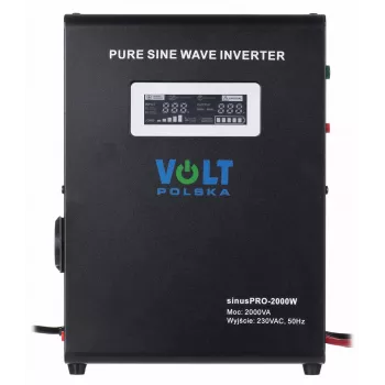 VOLT POLSKA SINUS PRO 2000W 24V grynosios sinusoidės keitiklis/įkroviklis, 1400W nuolatinė galia