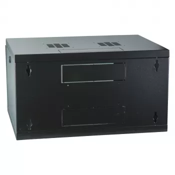 EFB-ELEKTRONIK 19 colių sieninis stovas 6U, fiksuotas, 1-dalis, RAL 9005 juodas, gylis 450 mm (691706VTS.45)