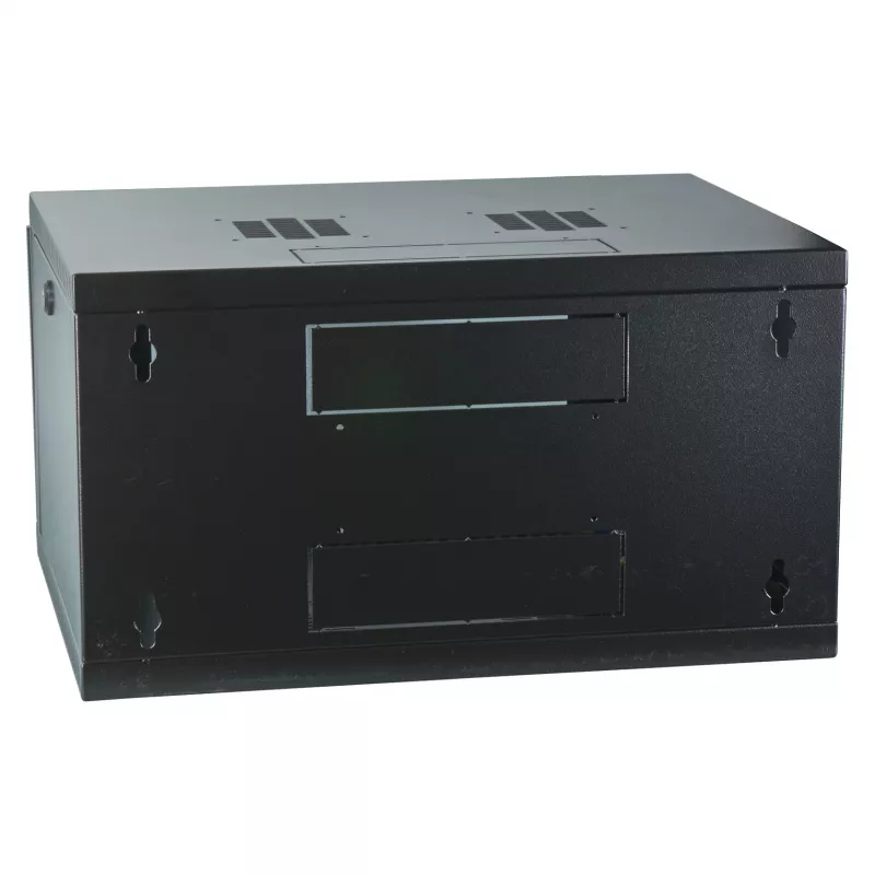 EFB-ELEKTRONIK 19 colių sieninis stovas 6U, fiksuotas, 1-dalis, RAL 9005 juodas, gylis 450 mm (691706VTS.45)