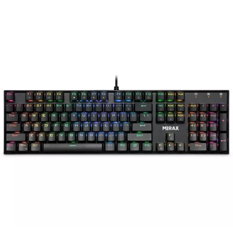 Defender Mirax GK-352 mechaninė žaidimų klaviatūra, Outemu Blue jungikliai, RGB foninis apšvietimas, laidinė USB, juoda