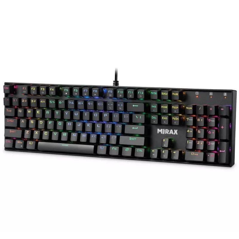Defender Mirax GK-352 mechaninė žaidimų klaviatūra, Outemu Blue jungikliai, RGB foninis apšvietimas, laidinė USB, juoda