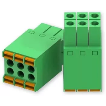 Teltonika Networks 2x3 kontaktų maitinimo jungtis – gnybtų blokas, 6 kontaktų, 10 A, 300 V, žalia