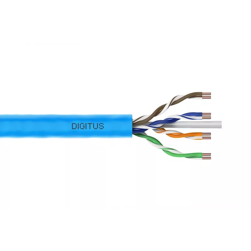 DIGITUS CAT 6A montavimo kabelis U/UTP Dca AWG 23/1 LSOH 100m mėlynas ritė